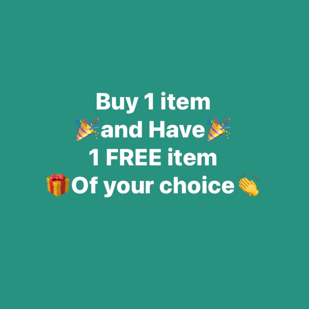 For Jewelry only, Buy 1 item and Get 1 Free item of your choice